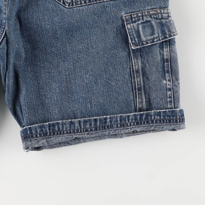 WRG JEAN CO Men's Denim Cargo Shorts, Size W34 cotton navy blue type Vintage Second Hand