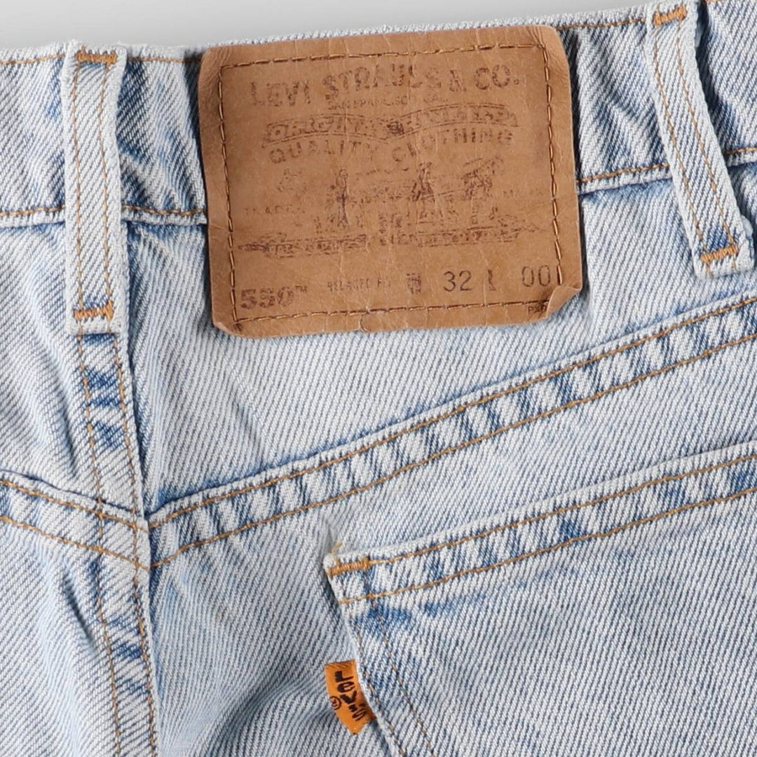 Levi's 550 Relaxed Fit Denim Shorts with Orange Tab, Men's Size 32 cotton Blue type light blue Vintage Second Hand