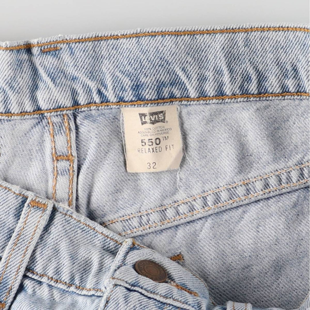 Levi's 550 Relaxed Fit Denim Shorts with Orange Tab, Men's Size 32 cotton Blue type light blue Vintage Second Hand