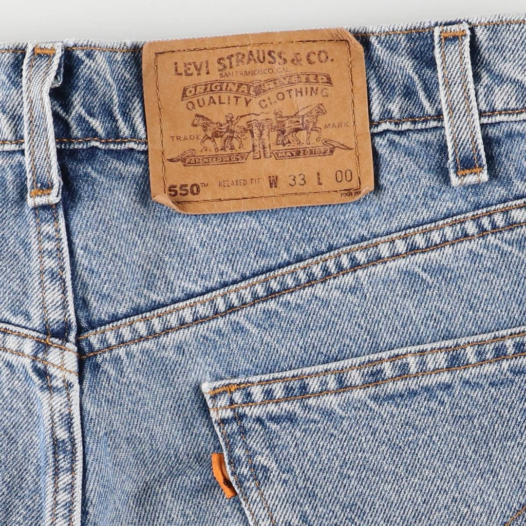 Levi's 550 Relaxed Fit Denim Shorts with Orange Tab, Men's Size 33 unclear blue type Vintage Second Hand