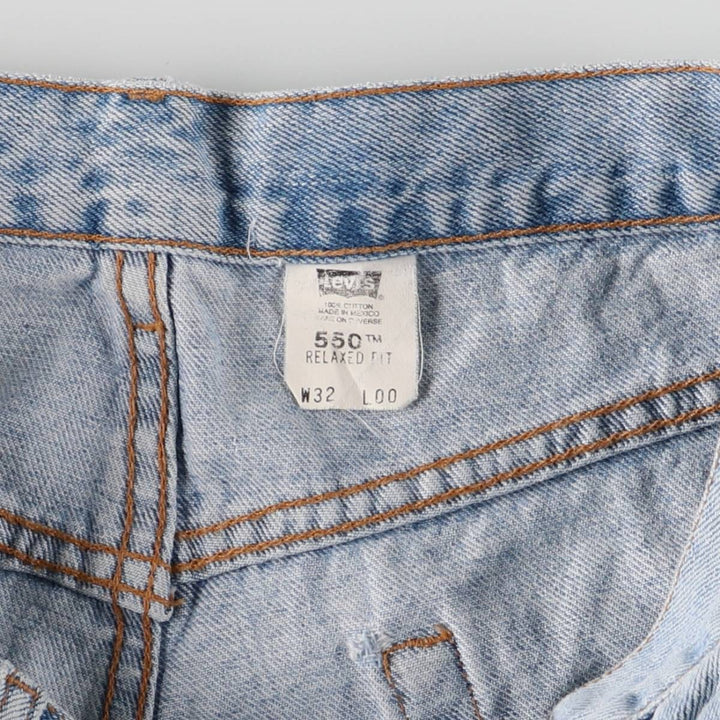 Levi's 550 Relaxed Fit Denim Shorts, Men's Size 33 (approx.) cotton navy blue type Vintage Second Hand