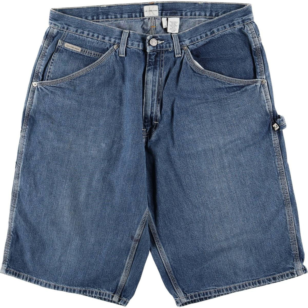 Calvin Klein Jeans Denim Painter Shorts Men's Size W38 cotton blue type Vintage Second Hand