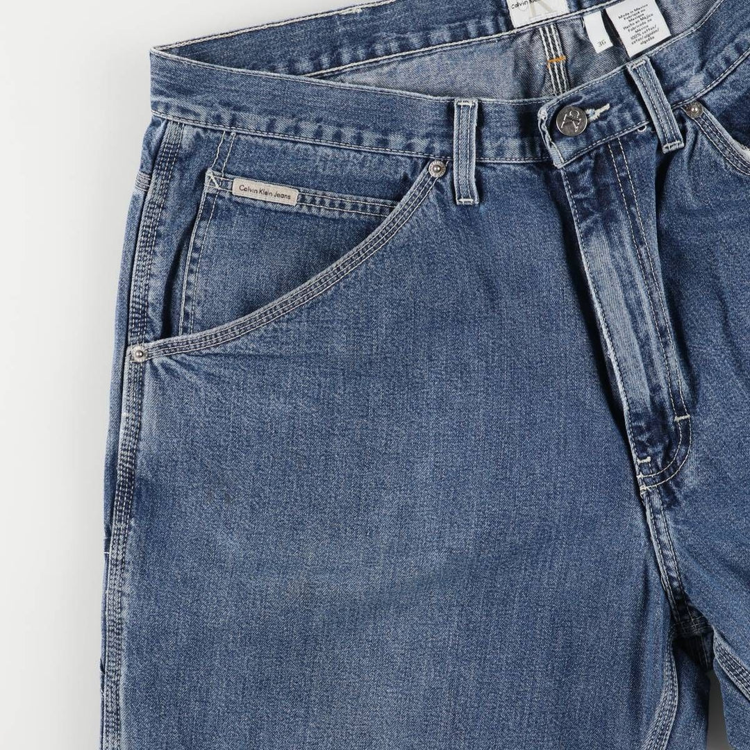 Calvin Klein Jeans Denim Painter Shorts Men's Size W38 cotton blue type Vintage Second Hand