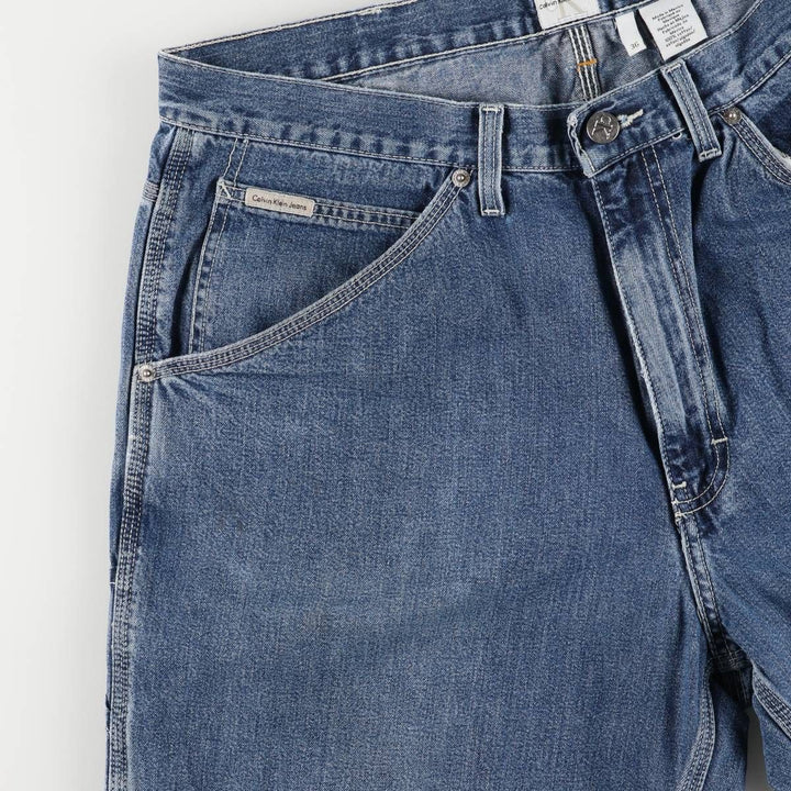 Calvin Klein Jeans Denim Painter Shorts Men's Size W38 cotton blue type Vintage Second Hand