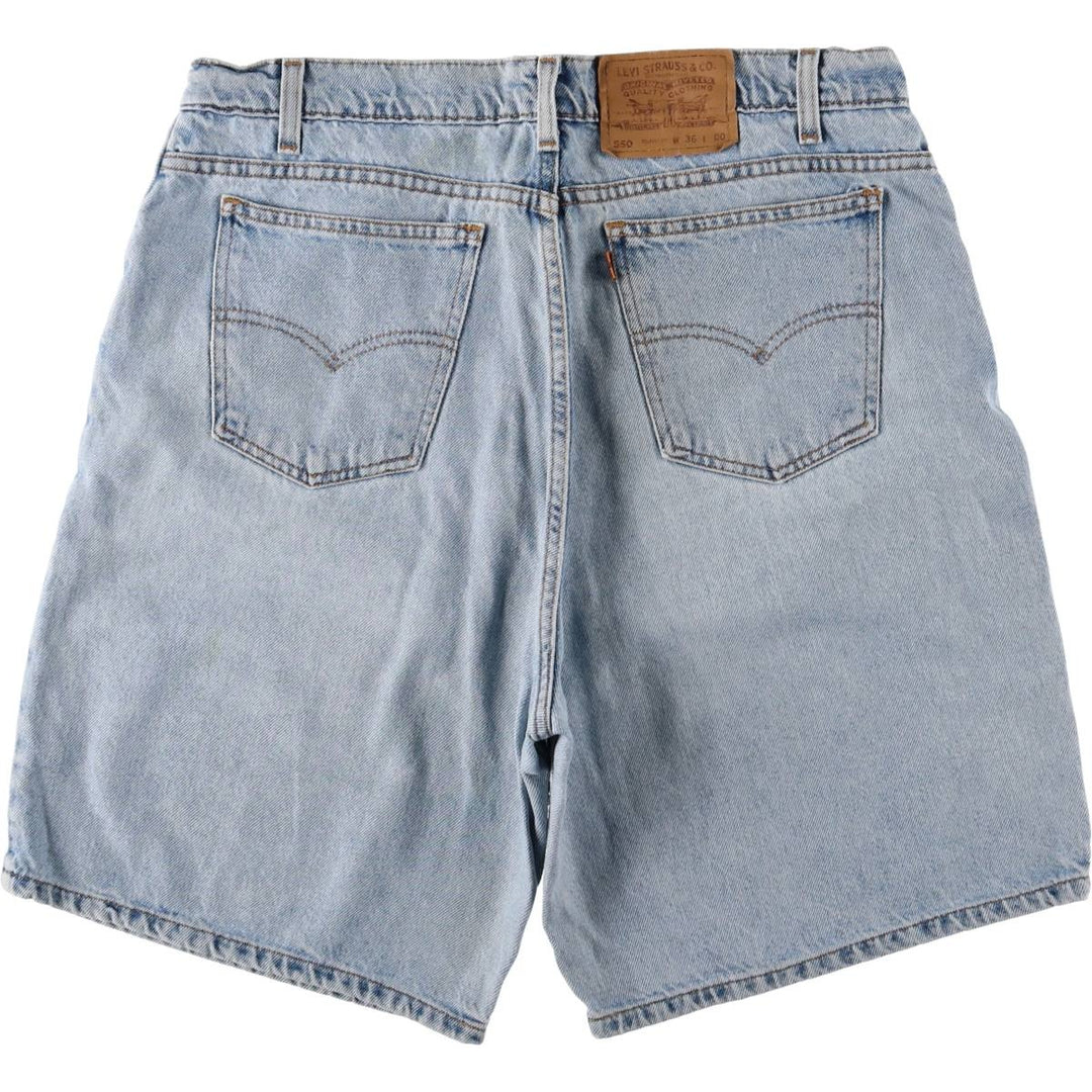 Levi's 550 Relaxed Fit Denim Shorts with Orange Tab, Men's Size 36 cotton Blue type light blue Vintage Second Hand