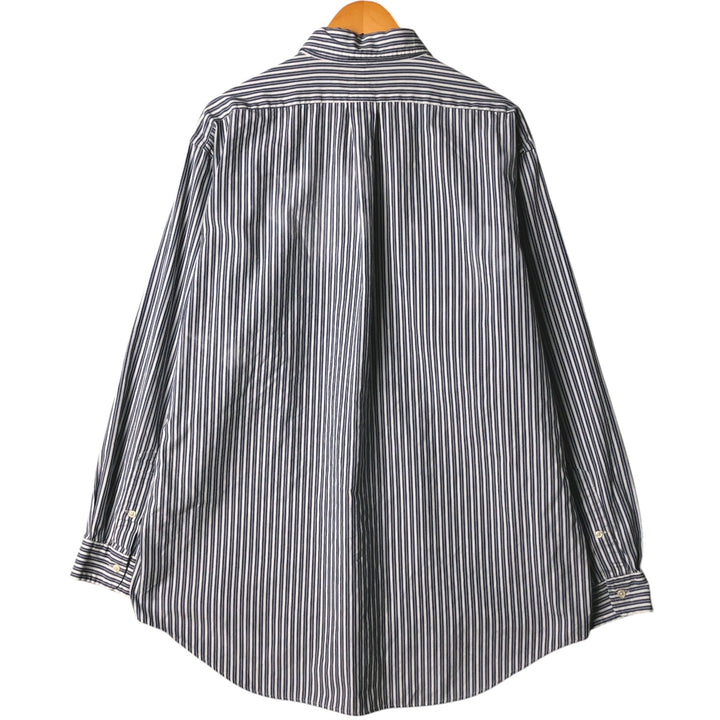 Ralph Lauren YARMOUTH Long Sleeve Button-Down Striped Shirt, Men's XL cotton blue type Vintage Second Hand