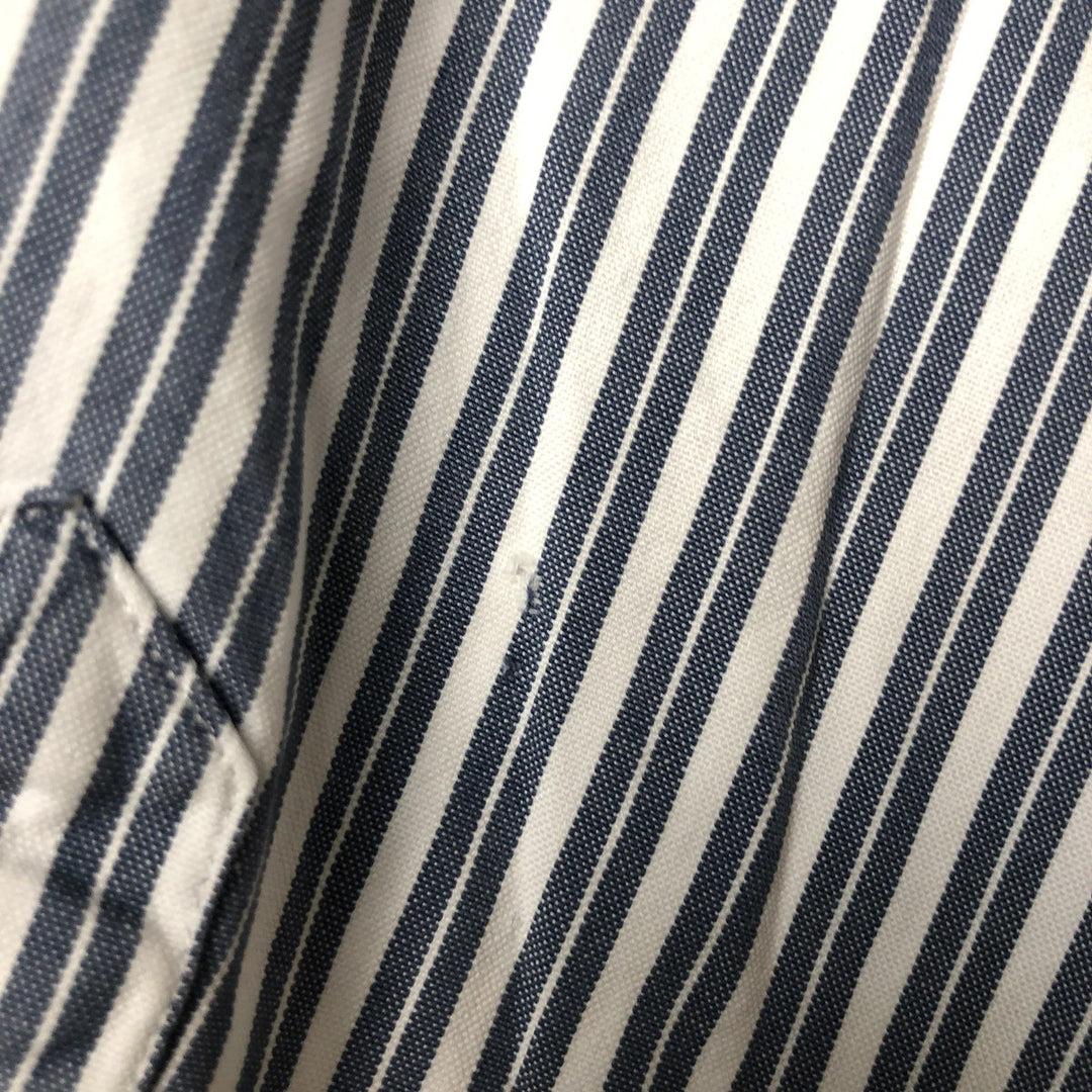Ralph Lauren YARMOUTH Long Sleeve Button-Down Striped Shirt, Men's XL cotton blue type Vintage Second Hand
