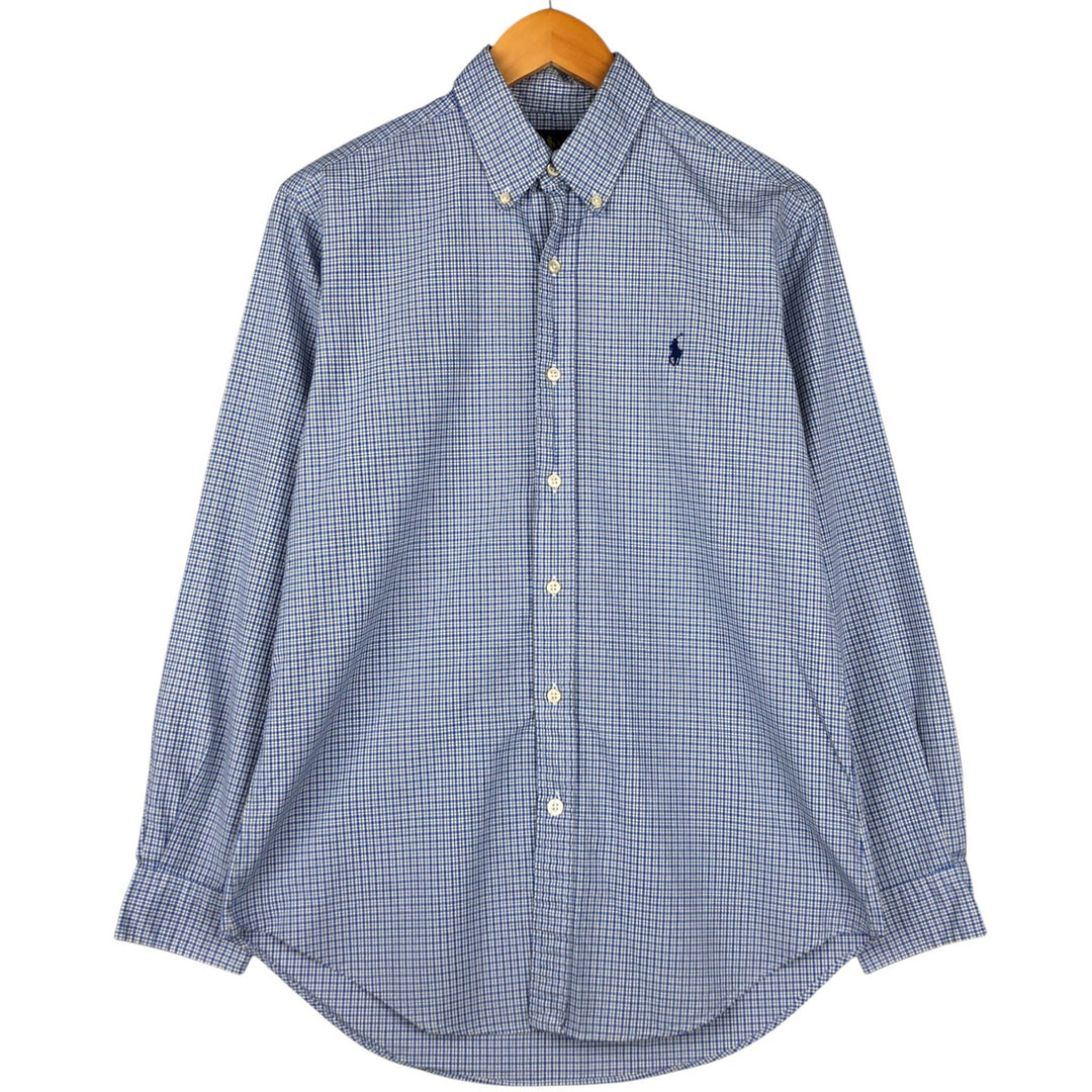 Ralph Lauren Classic Fit Long Sleeve Button Down Check Shirt Men's M cotton blue type Vintage Second Hand