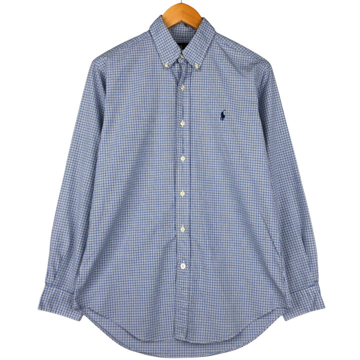 Ralph Lauren Classic Fit Long Sleeve Button Down Check Shirt Men's M cotton blue type Vintage Second Hand
