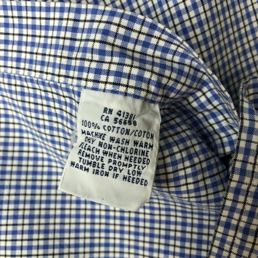 Ralph Lauren Classic Fit Long Sleeve Button Down Check Shirt Men's M cotton blue type Vintage Second Hand