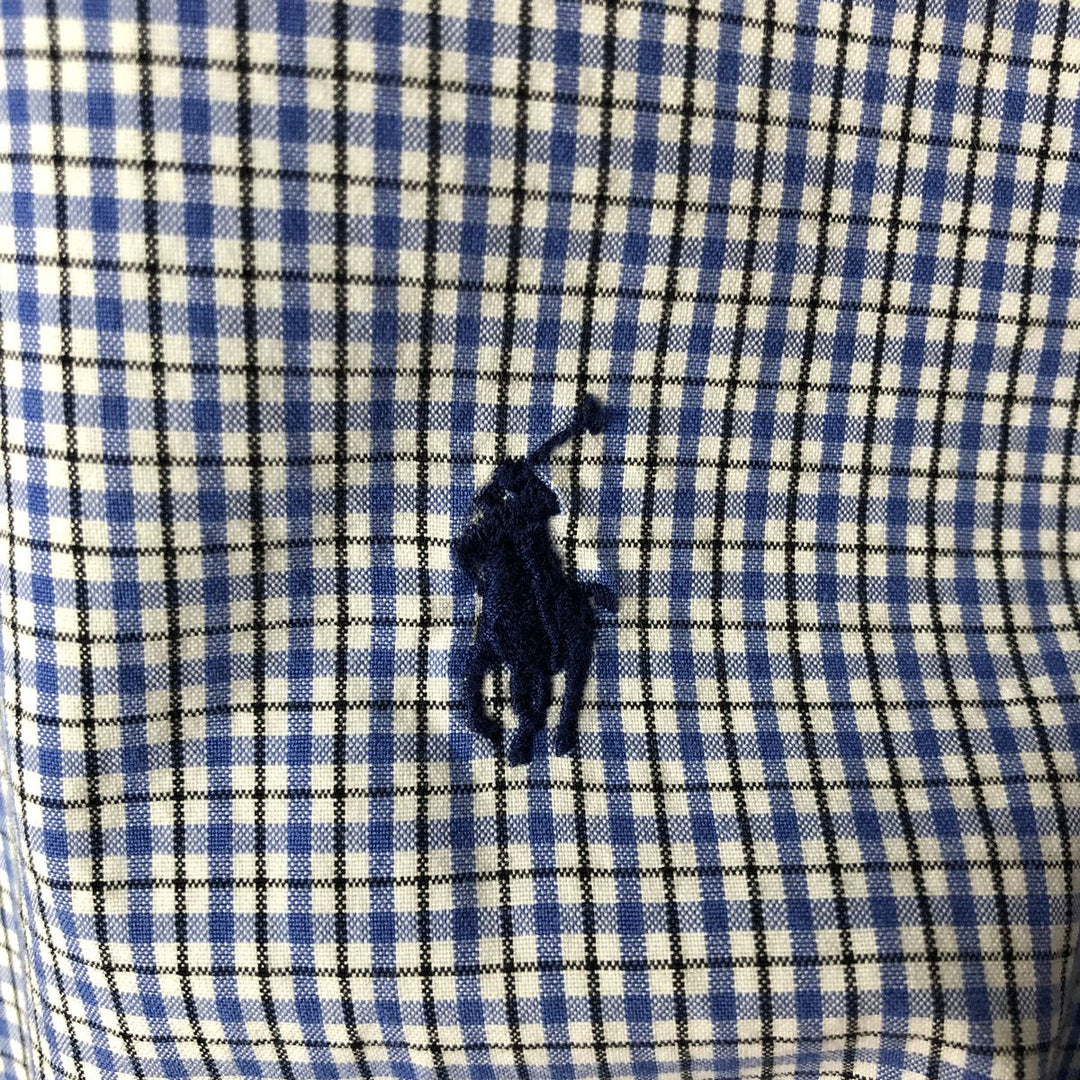 Ralph Lauren Classic Fit Long Sleeve Button Down Check Shirt Men's M cotton blue type Vintage Second Hand
