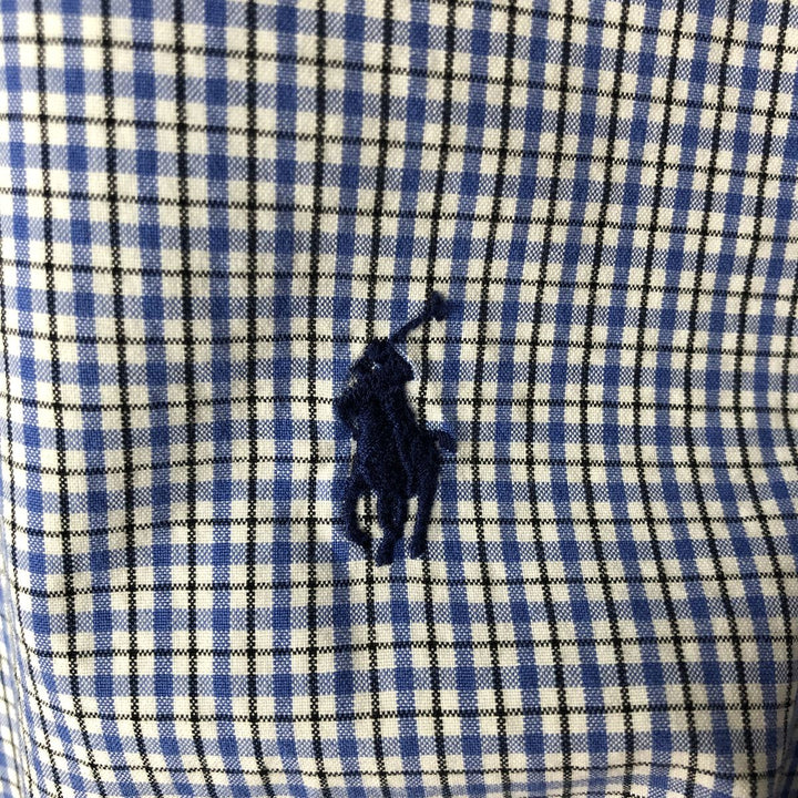Ralph Lauren Classic Fit Long Sleeve Button Down Check Shirt Men's M cotton blue type Vintage Second Hand