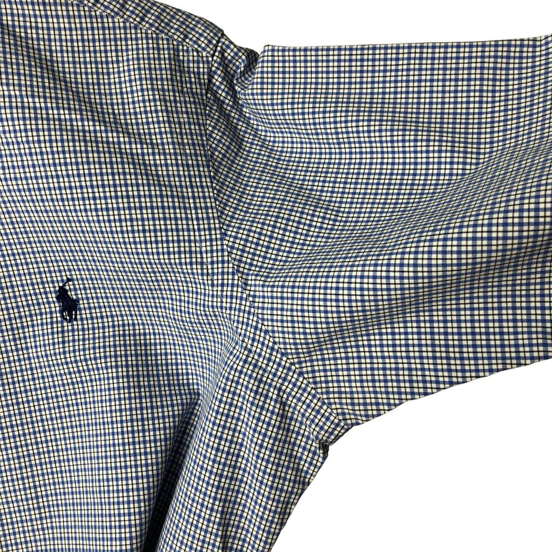 Ralph Lauren Classic Fit Long Sleeve Button Down Check Shirt Men's M cotton blue type Vintage Second Hand