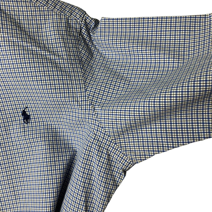 Ralph Lauren Classic Fit Long Sleeve Button Down Check Shirt Men's M cotton blue type Vintage Second Hand