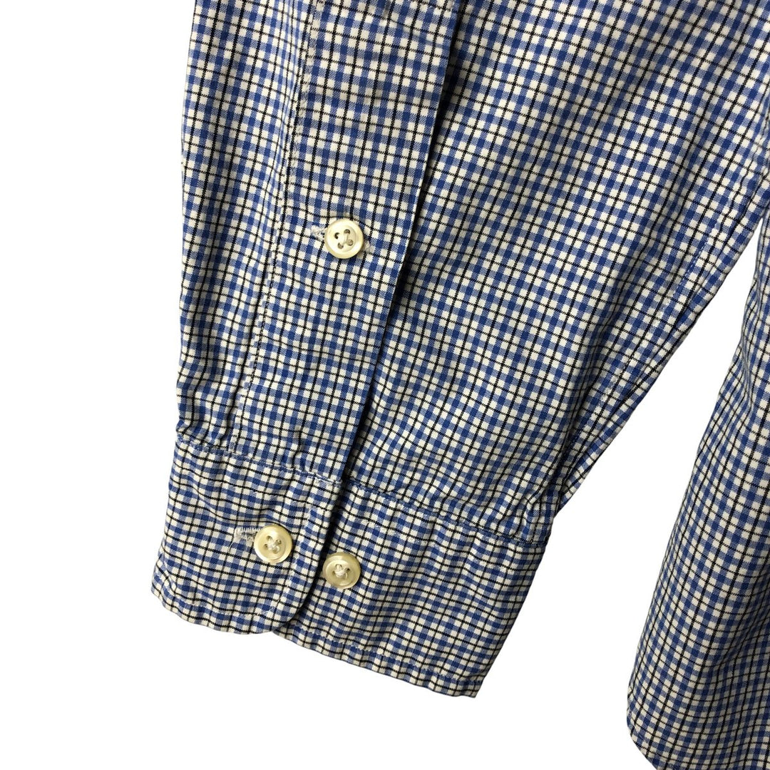 Ralph Lauren Classic Fit Long Sleeve Button Down Check Shirt Men's M cotton blue type Vintage Second Hand