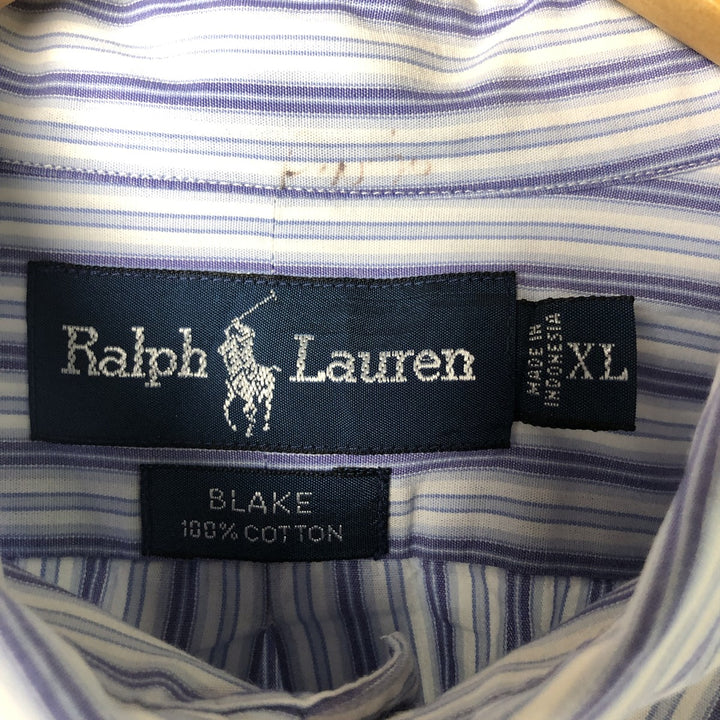 Ralph Lauren BLAKE long sleeve button-down striped shirt, men's size XL cotton white type Vintage Second Hand