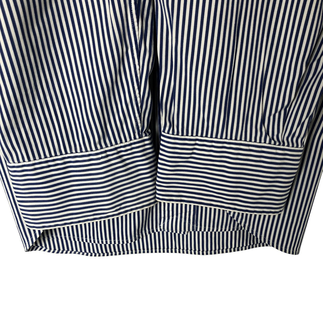 Ralph Lauren REGENT CLASSIC FIT long-sleeved wide-collar cotton striped shirt, men's size XL cotton blue type Vintage Second Hand