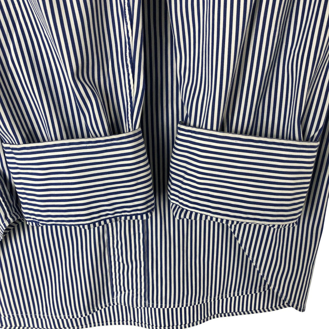 Ralph Lauren REGENT CLASSIC FIT long-sleeved wide-collar cotton striped shirt, men's size XL cotton blue type Vintage Second Hand