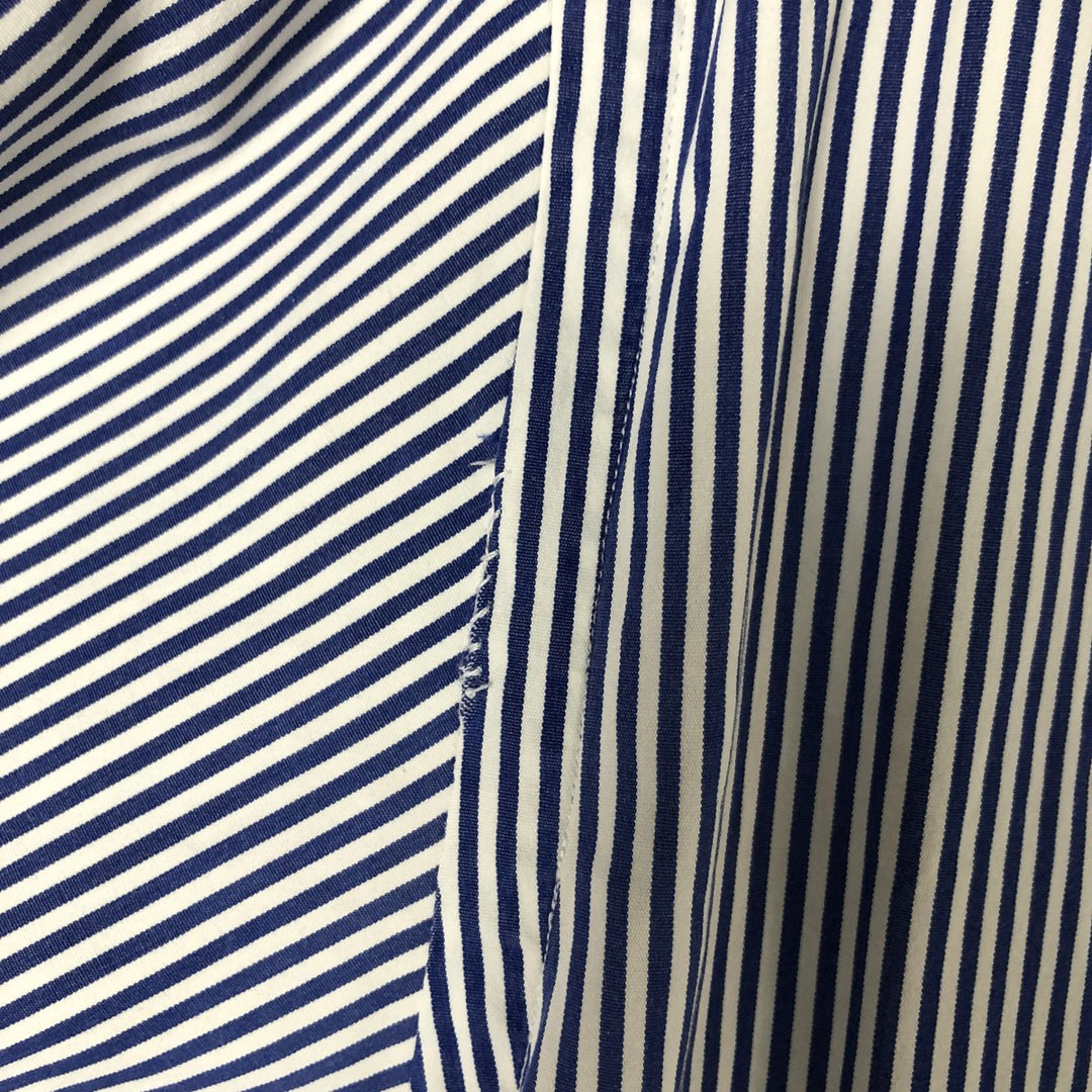 Ralph Lauren REGENT CLASSIC FIT long-sleeved wide-collar cotton striped shirt, men's size XL cotton blue type Vintage Second Hand
