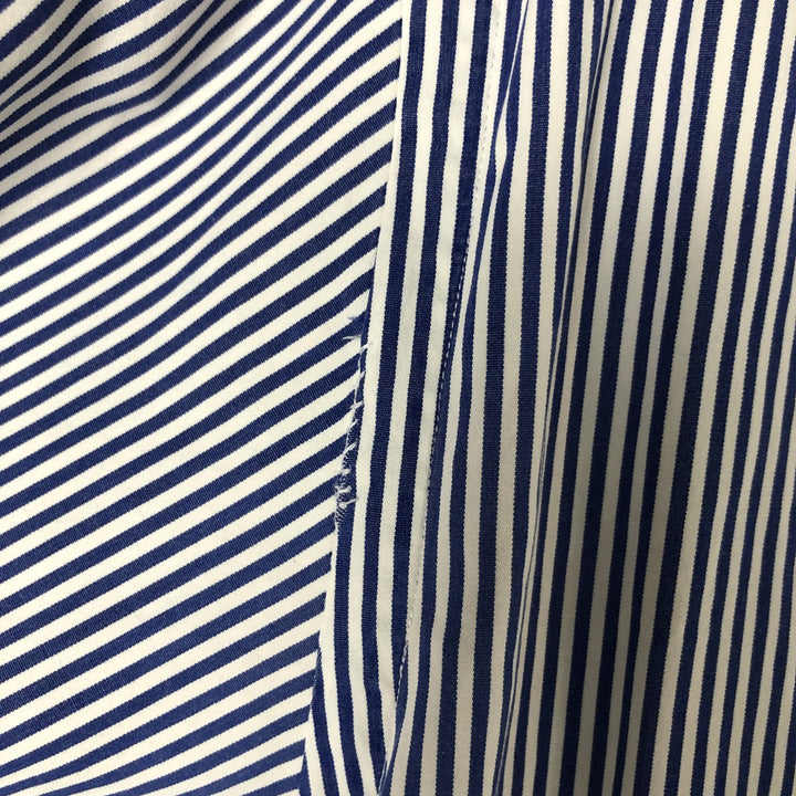 Ralph Lauren REGENT CLASSIC FIT long-sleeved wide-collar cotton striped shirt, men's size XL cotton blue type Vintage Second Hand