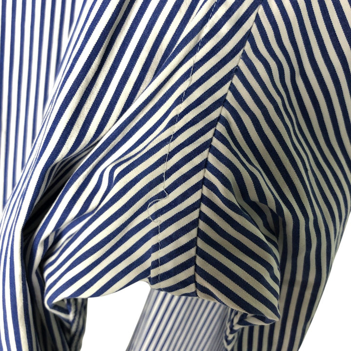 Ralph Lauren REGENT CLASSIC FIT long-sleeved wide-collar cotton striped shirt, men's size XL cotton blue type Vintage Second Hand