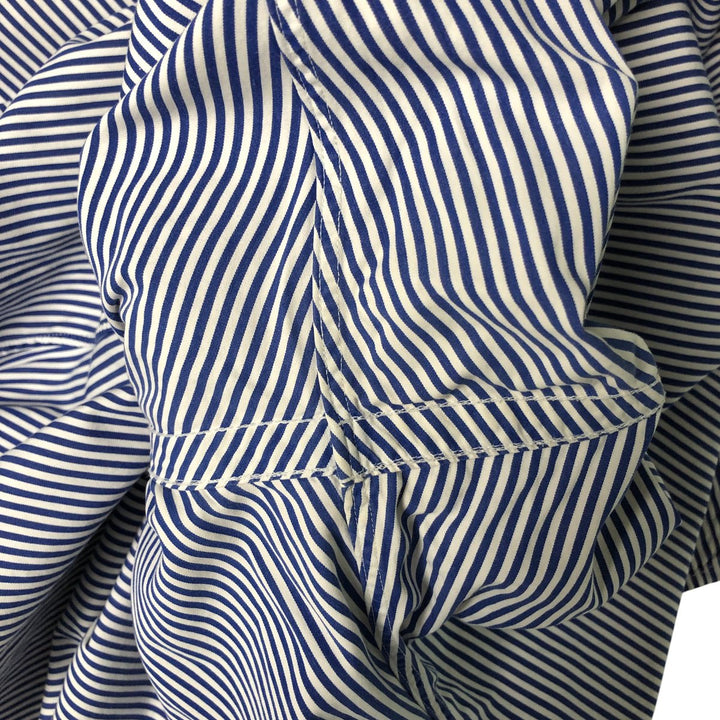 Ralph Lauren REGENT CLASSIC FIT long-sleeved wide-collar cotton striped shirt, men's size XL cotton blue type Vintage Second Hand