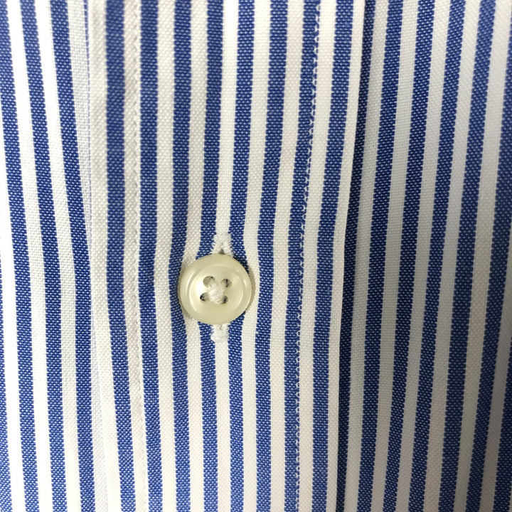 Ralph Lauren YARMOUTH short sleeve button down striped shirt, men's size L cotton blue type Vintage Second Hand