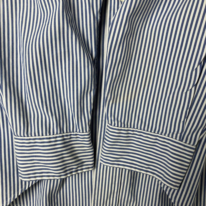 Ralph Lauren YARMOUTH short sleeve button down striped shirt, men's size L cotton blue type Vintage Second Hand