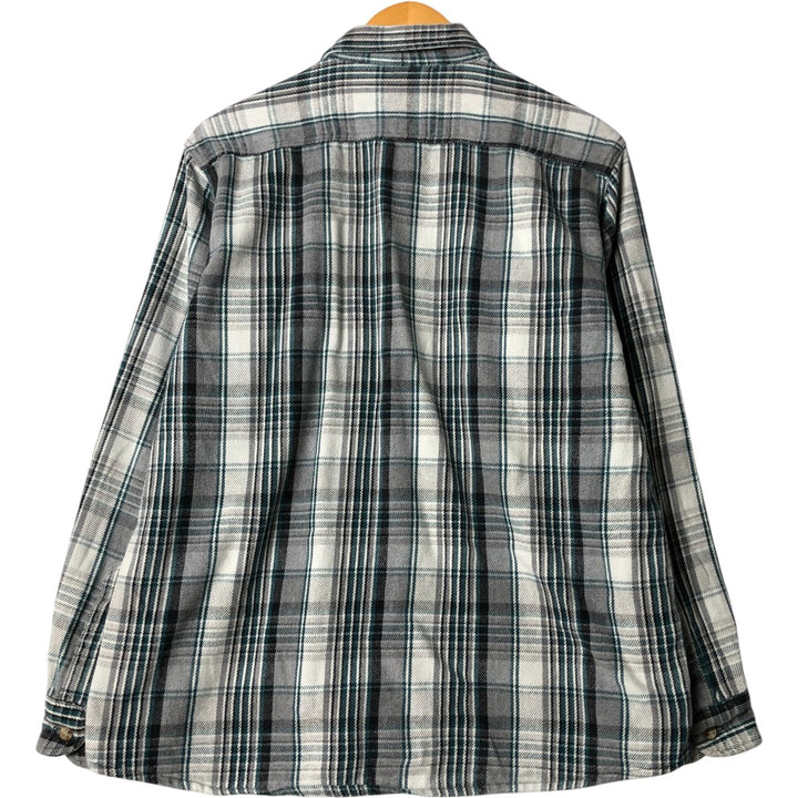 FIELD AND STREAM Long Sleeve Heavy Flannel Check Shirt, Men's Size L unclear gray type Vintage Second Hand