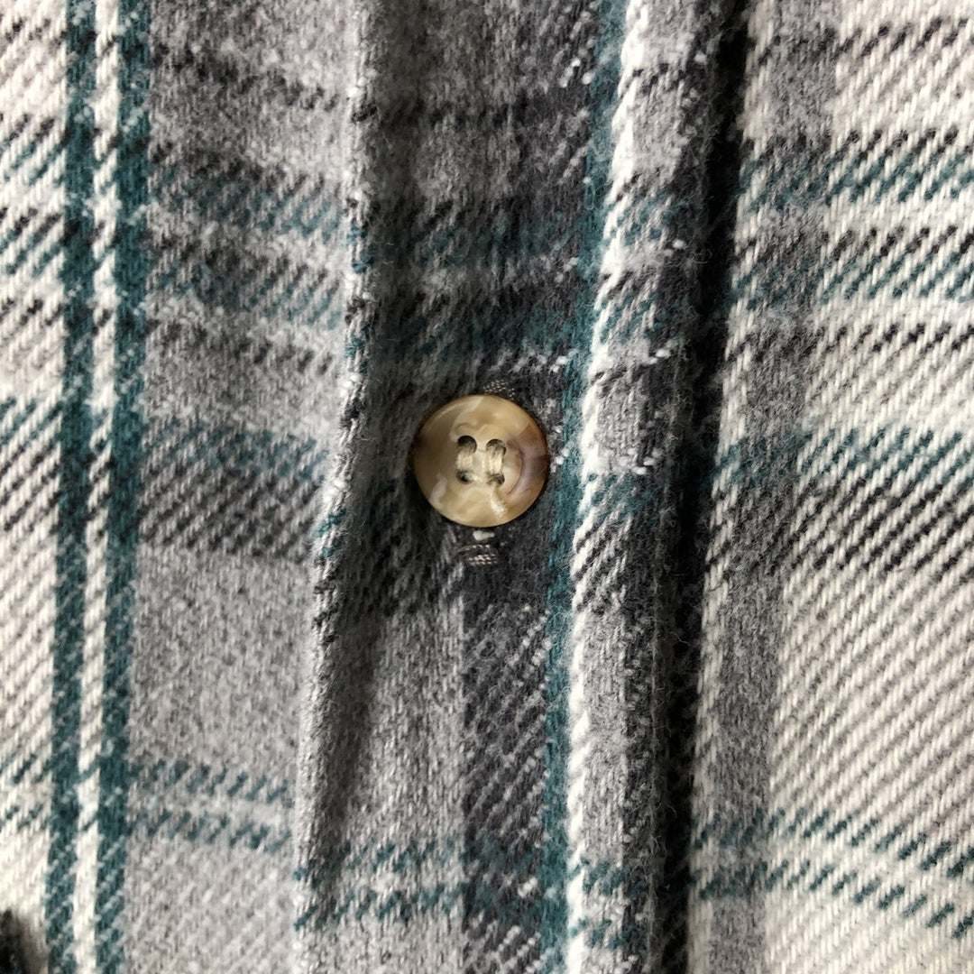FIELD AND STREAM Long Sleeve Heavy Flannel Check Shirt, Men's Size L unclear gray type Vintage Second Hand