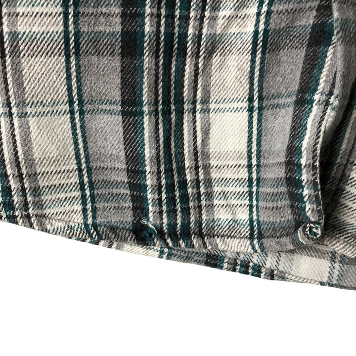 FIELD AND STREAM Long Sleeve Heavy Flannel Check Shirt, Men's Size L unclear gray type Vintage Second Hand