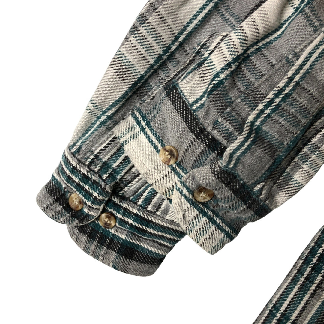 FIELD AND STREAM Long Sleeve Heavy Flannel Check Shirt, Men's Size L unclear gray type Vintage Second Hand