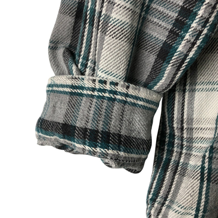 FIELD AND STREAM Long Sleeve Heavy Flannel Check Shirt, Men's Size L unclear gray type Vintage Second Hand
