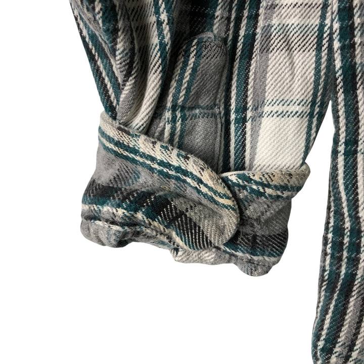 FIELD AND STREAM Long Sleeve Heavy Flannel Check Shirt, Men's Size L unclear gray type Vintage Second Hand