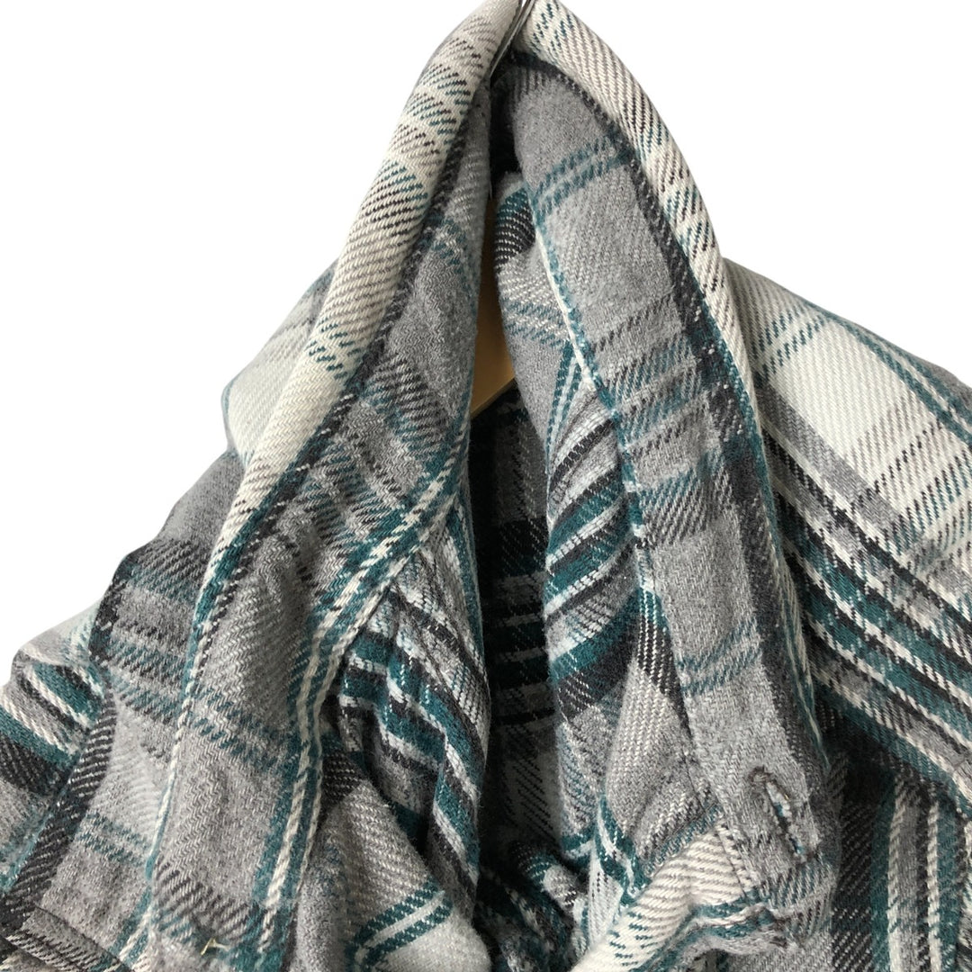 FIELD AND STREAM Long Sleeve Heavy Flannel Check Shirt, Men's Size L unclear gray type Vintage Second Hand