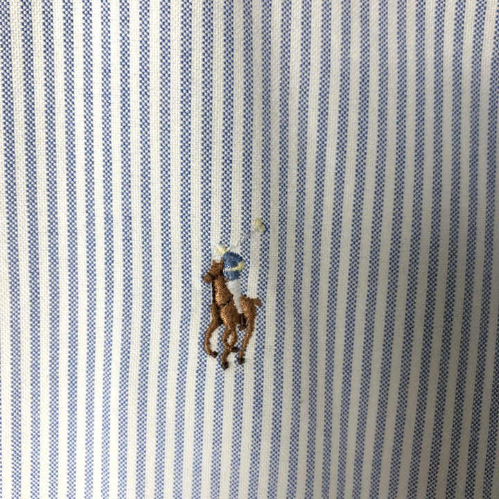 Ralph Lauren Classic Fit Long Sleeve Button Down Striped Shirt Men's Size L cotton Blue type light blue Vintage Second Hand