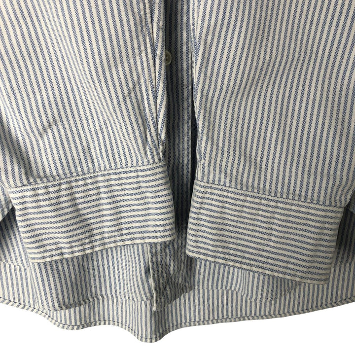Ralph Lauren Classic Fit Long Sleeve Button Down Striped Shirt Men's Size L cotton Blue type light blue Vintage Second Hand
