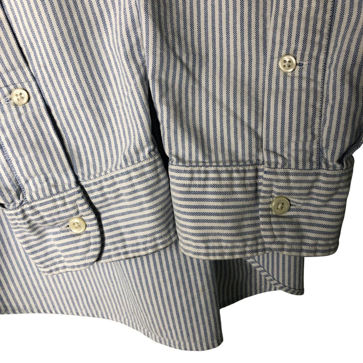 Ralph Lauren Classic Fit Long Sleeve Button Down Striped Shirt Men's Size L cotton Blue type light blue Vintage Second Hand