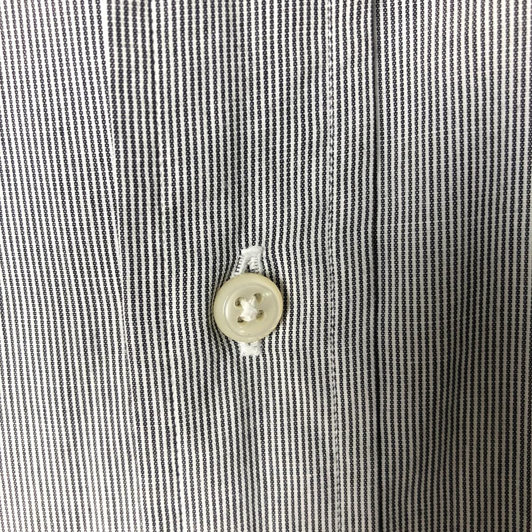POLO by Ralph Lauren long-sleeved wide-collar cotton striped shirt with cuffs, men's size L cotton black type Vintage Second Hand