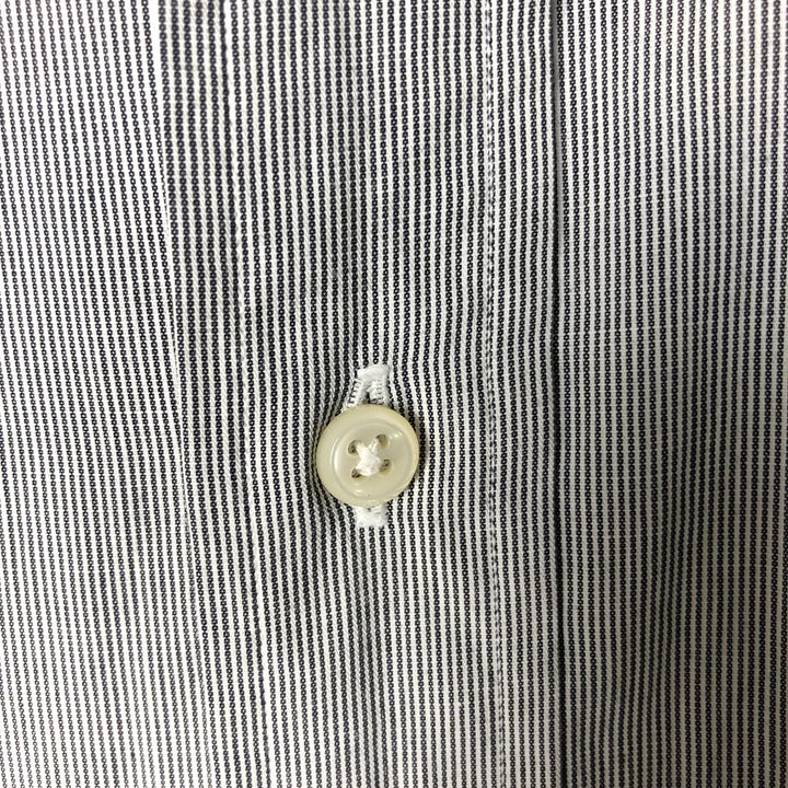 POLO by Ralph Lauren long-sleeved wide-collar cotton striped shirt with cuffs, men's size L cotton black type Vintage Second Hand