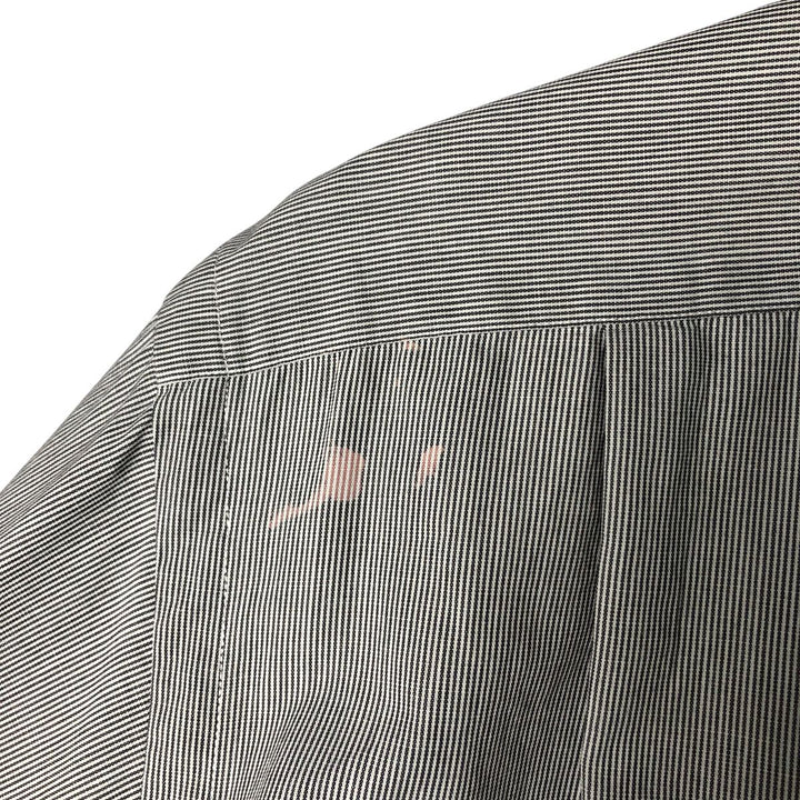 POLO by Ralph Lauren long-sleeved wide-collar cotton striped shirt with cuffs, men's size L cotton black type Vintage Second Hand