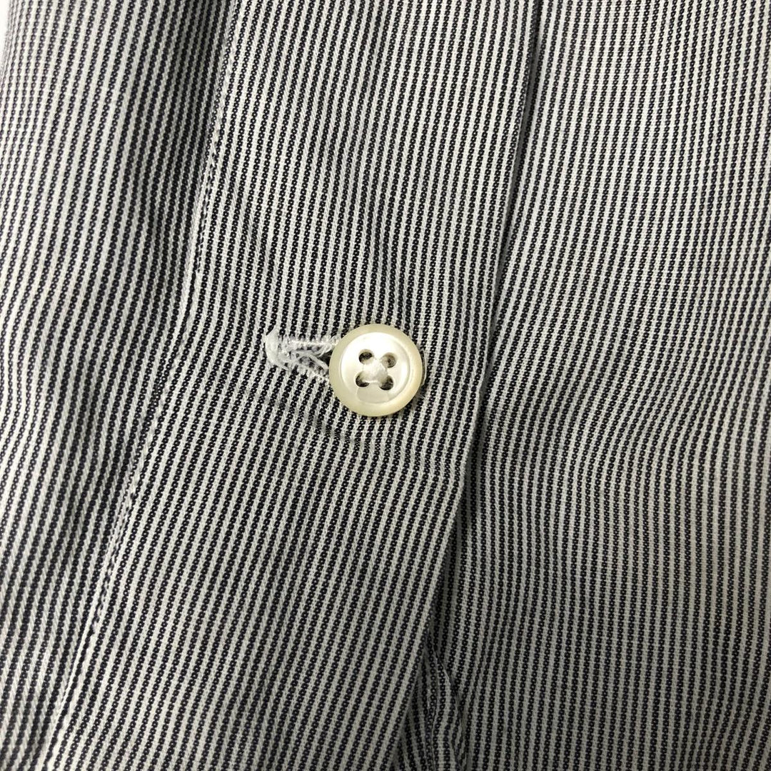POLO by Ralph Lauren long-sleeved wide-collar cotton striped shirt with cuffs, men's size L cotton black type Vintage Second Hand