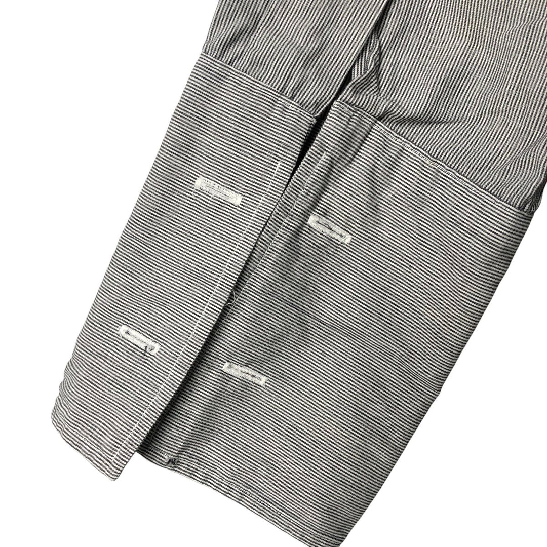 POLO by Ralph Lauren long-sleeved wide-collar cotton striped shirt with cuffs, men's size L cotton black type Vintage Second Hand