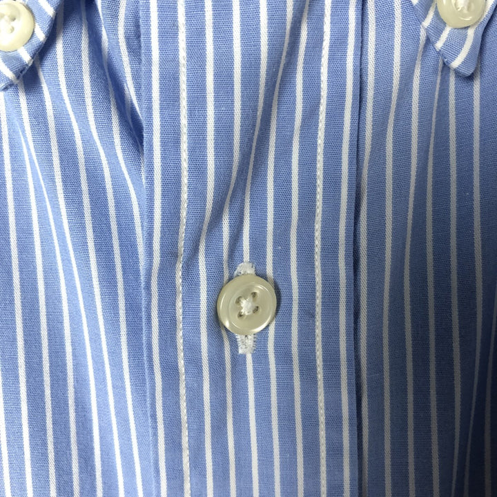 Ralph Lauren YARMOUTH Long Sleeve Button-Down Striped Shirt, Men's XL cotton Blue type light blue Vintage Second Hand
