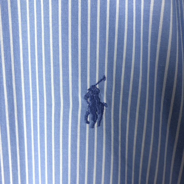 Ralph Lauren YARMOUTH Long Sleeve Button-Down Striped Shirt, Men's XL cotton Blue type light blue Vintage Second Hand