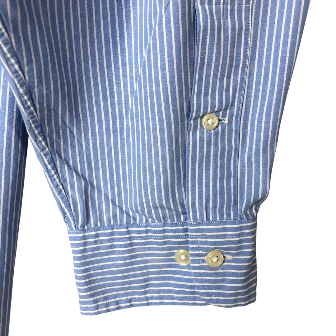 Ralph Lauren YARMOUTH Long Sleeve Button-Down Striped Shirt, Men's XL cotton Blue type light blue Vintage Second Hand