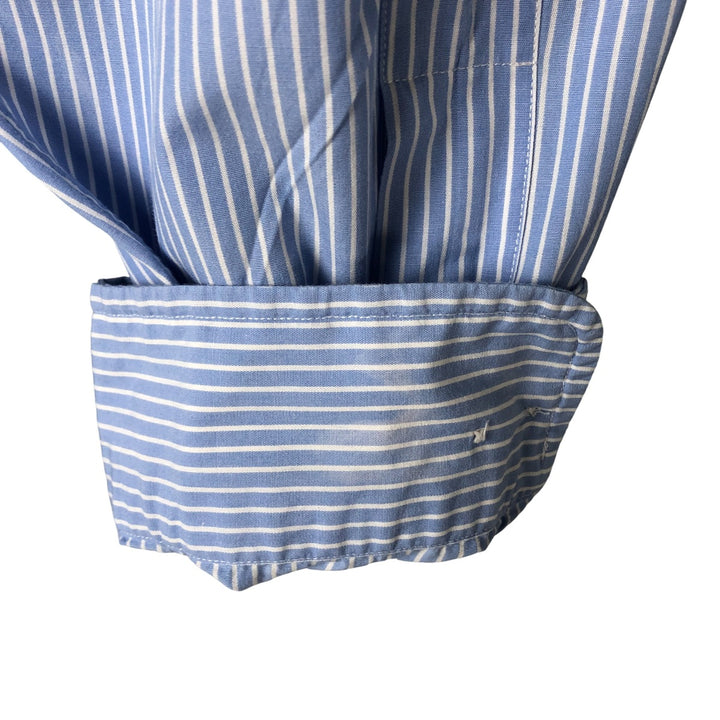 Ralph Lauren YARMOUTH Long Sleeve Button-Down Striped Shirt, Men's XL cotton Blue type light blue Vintage Second Hand
