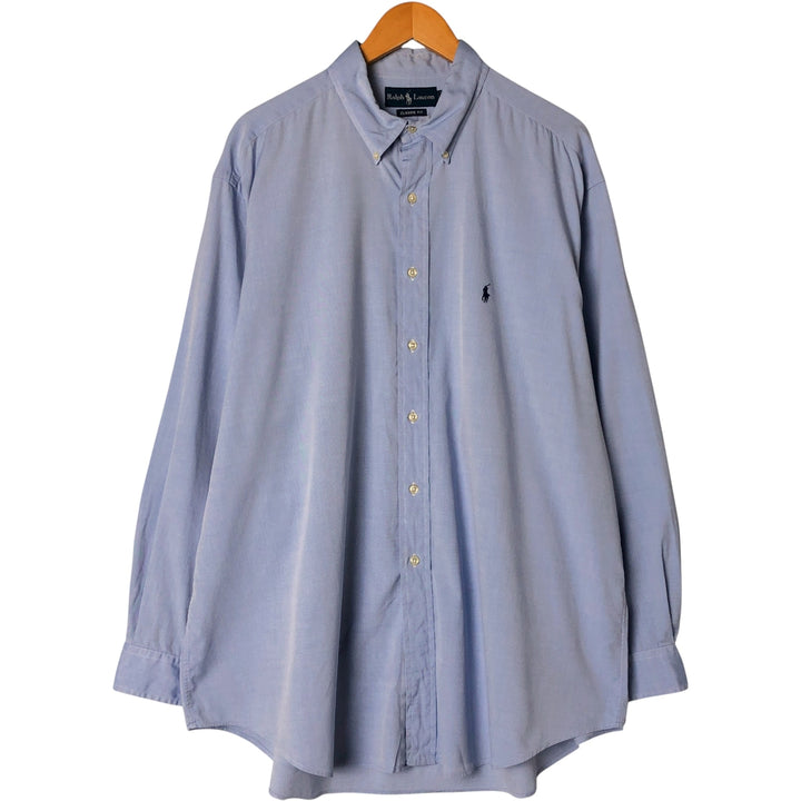 Ralph Lauren Classic Fit Long Sleeve Button Down Shirt Men's XL cotton Blue type light blue Vintage Second Hand