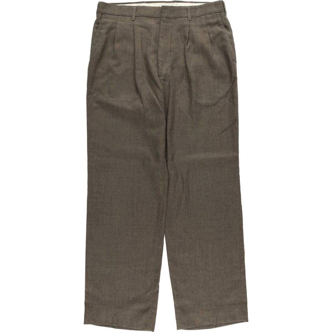 Haggar 2-pleat slacks pants made in the USA, men's size w34 polyester brown type Vintage Second Hand