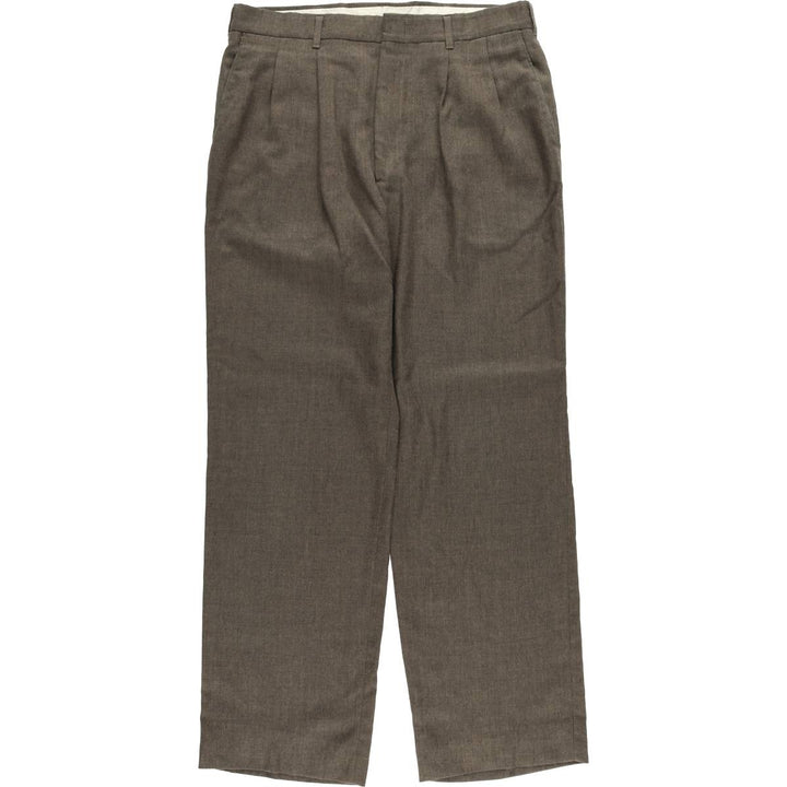 Haggar 2-pleat slacks pants made in the USA, men's size w34 polyester brown type Vintage Second Hand